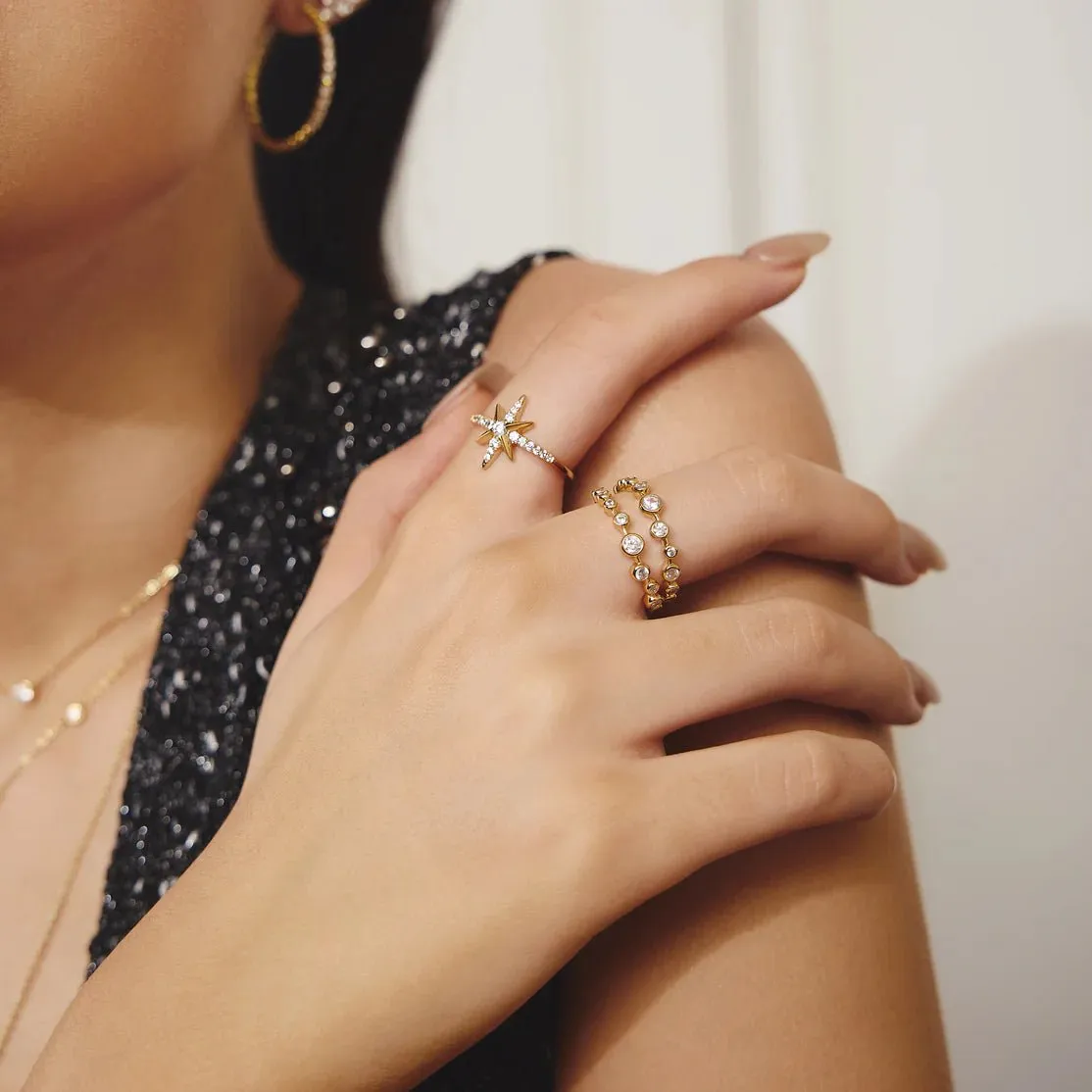Ania Haie - Ring Gold Eight Pointed Star Signet