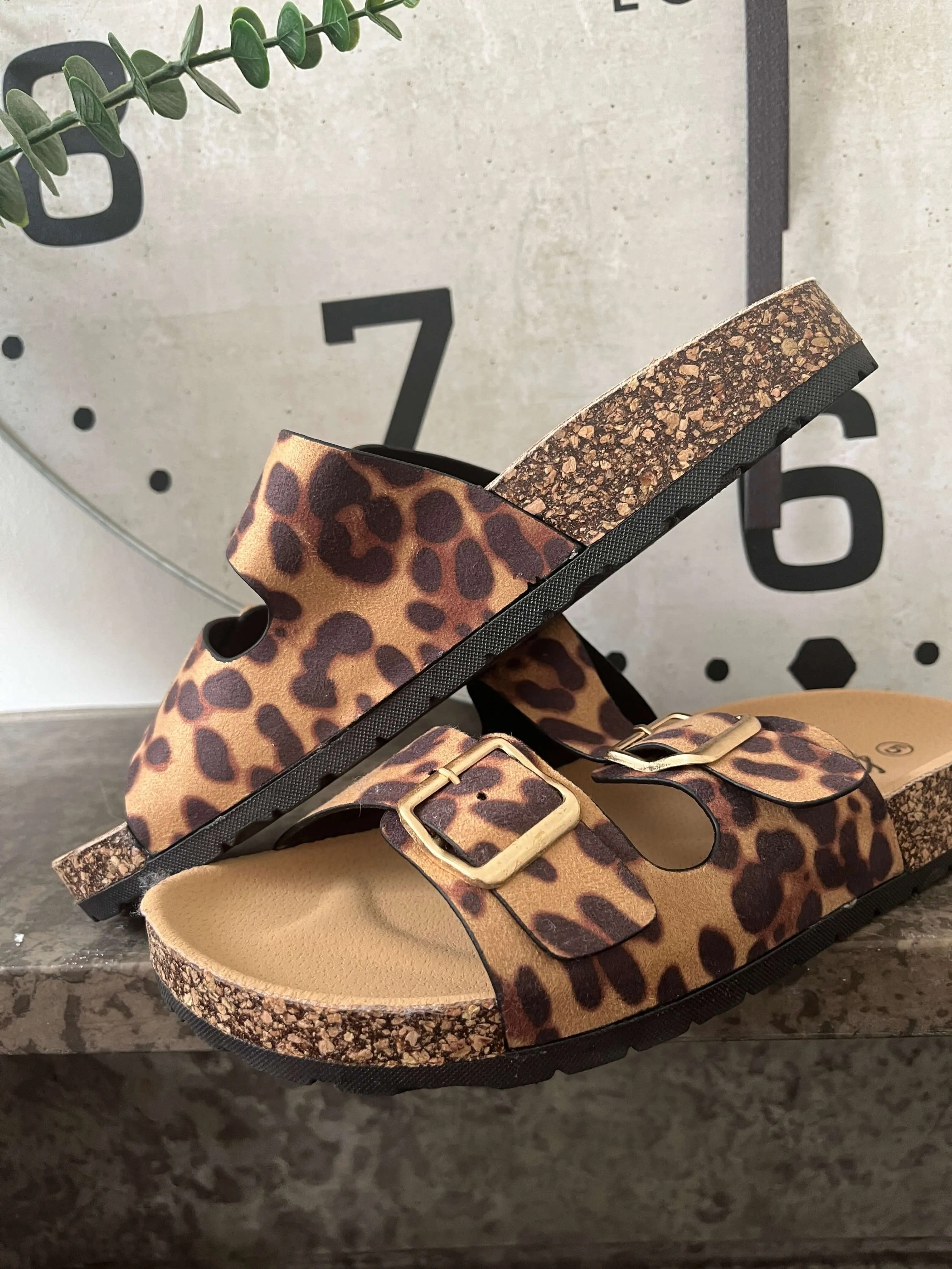 Animal Print Twin Buckle Sandal - Jaguar