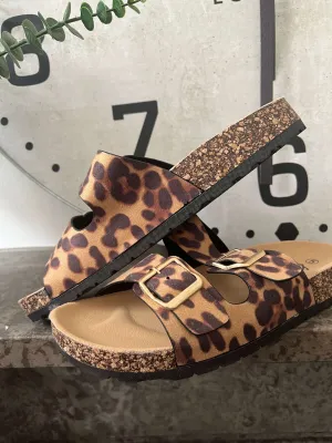 Animal Print Twin Buckle Sandal - Jaguar