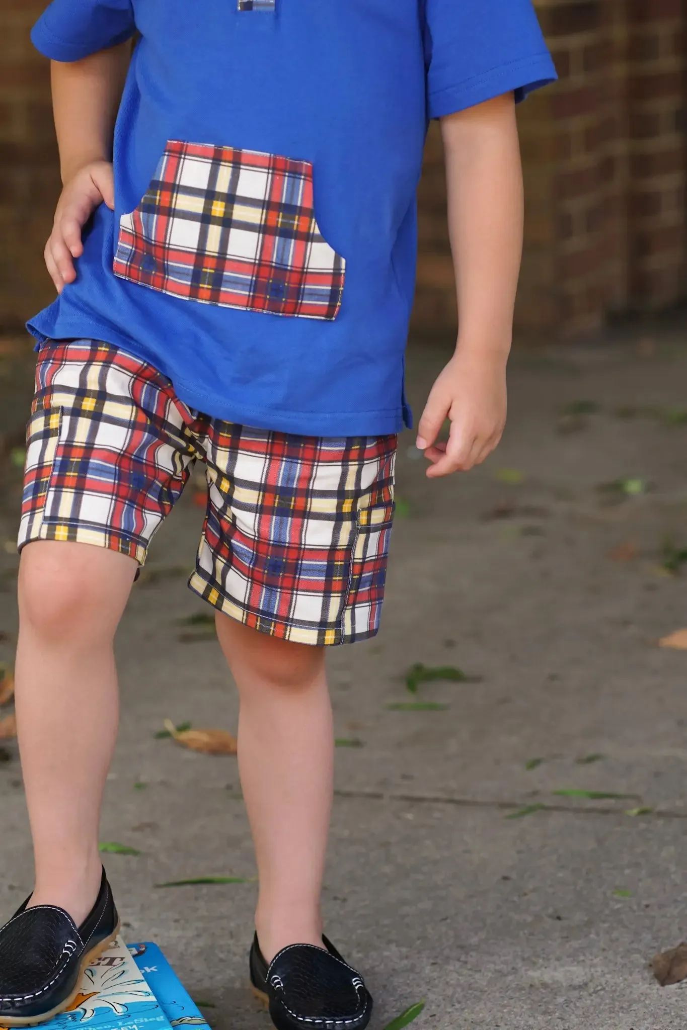 Apple Plaid Boys Polo and Short Set