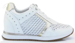 Carmela Womens Wedged Trainer - White