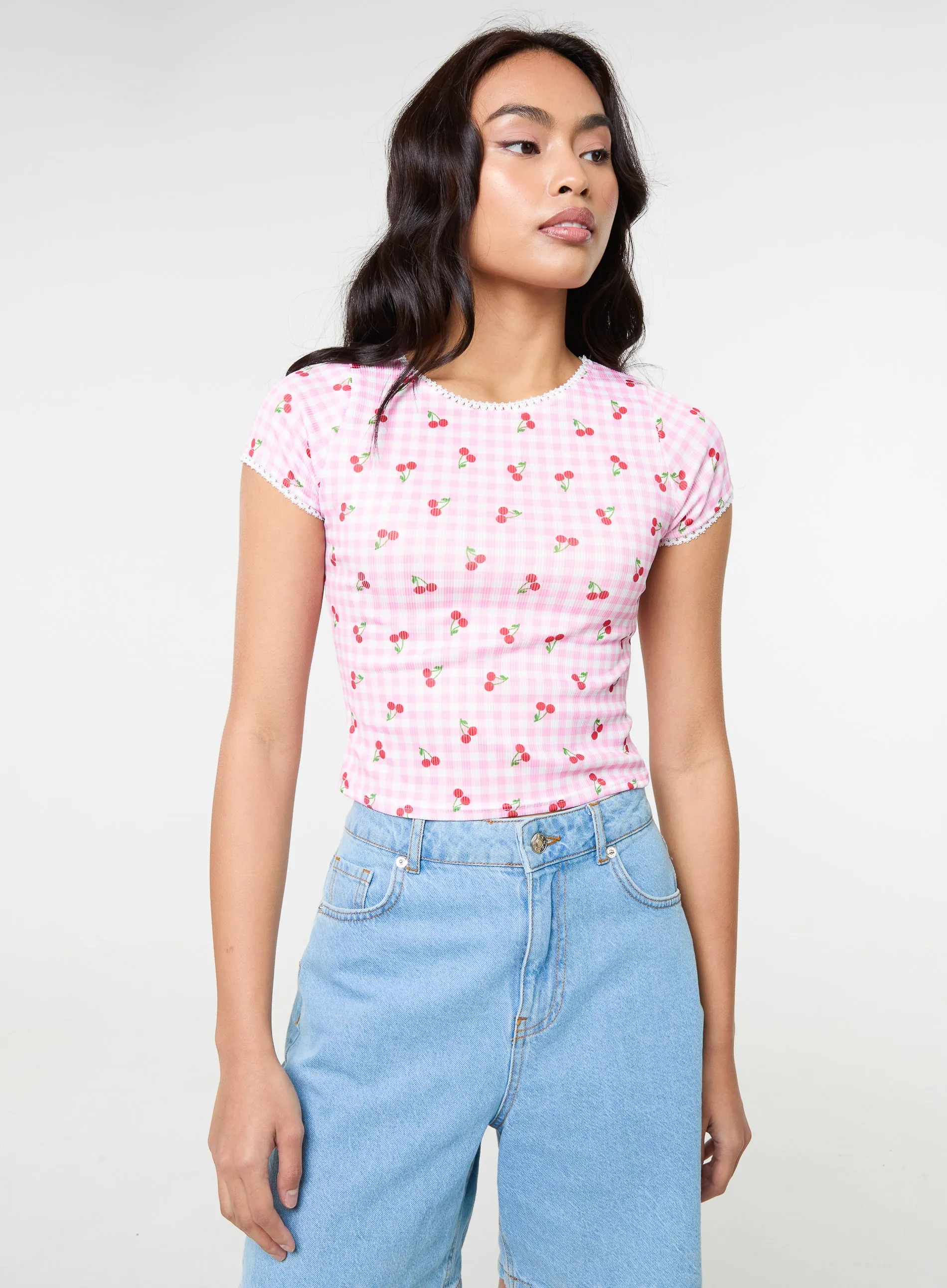 Cherry Gingham T-shirt