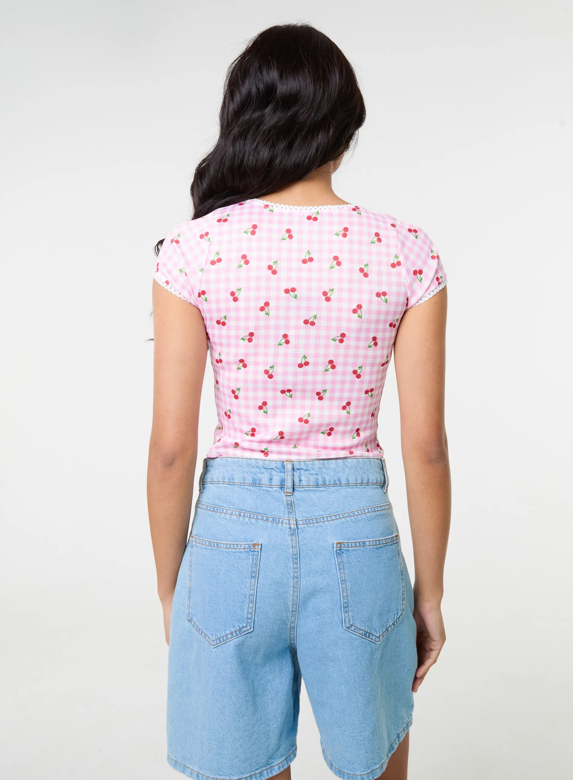 Cherry Gingham T-shirt