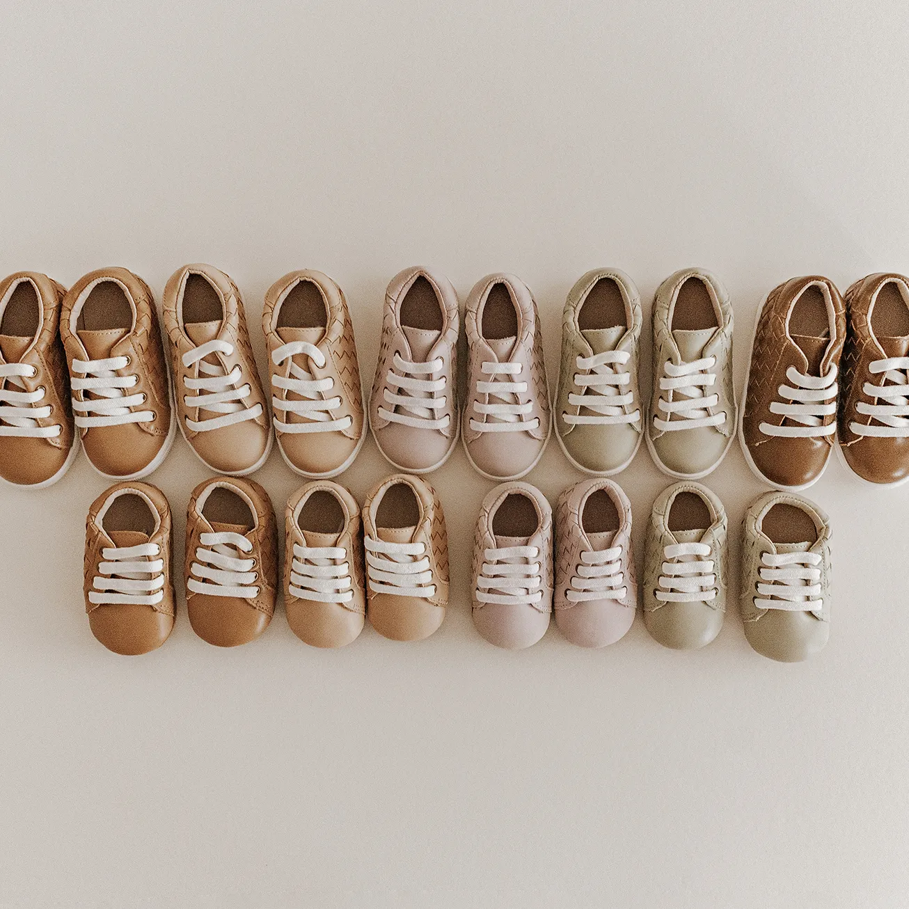 Consciously Baby Leather Woven Sneaker | Color 'Dusty Pink' | Soft Sole