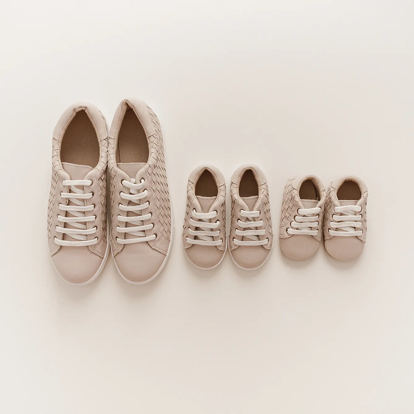 Consciously Baby Leather Woven Sneaker | Color 'Dusty Pink' | Soft Sole