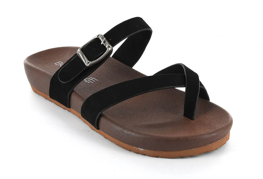 Corkys Womens Heavenly Faux Suede Buckle Sandal