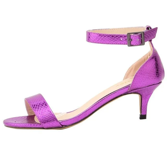 Fashionable Candy Colored Patent Leather Women's Sandals-2