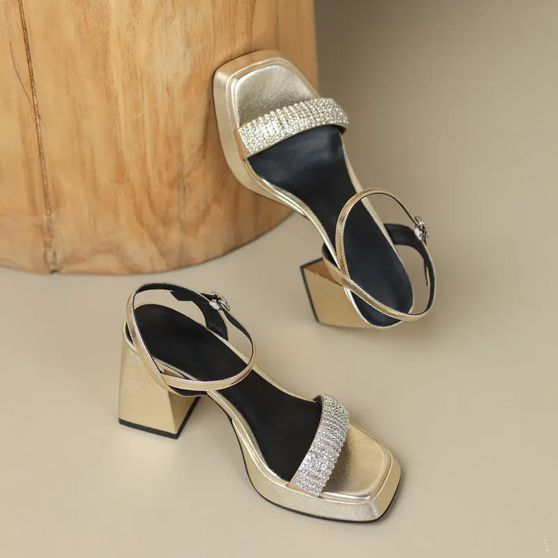 FY Zoe Gold Heeled Sandals