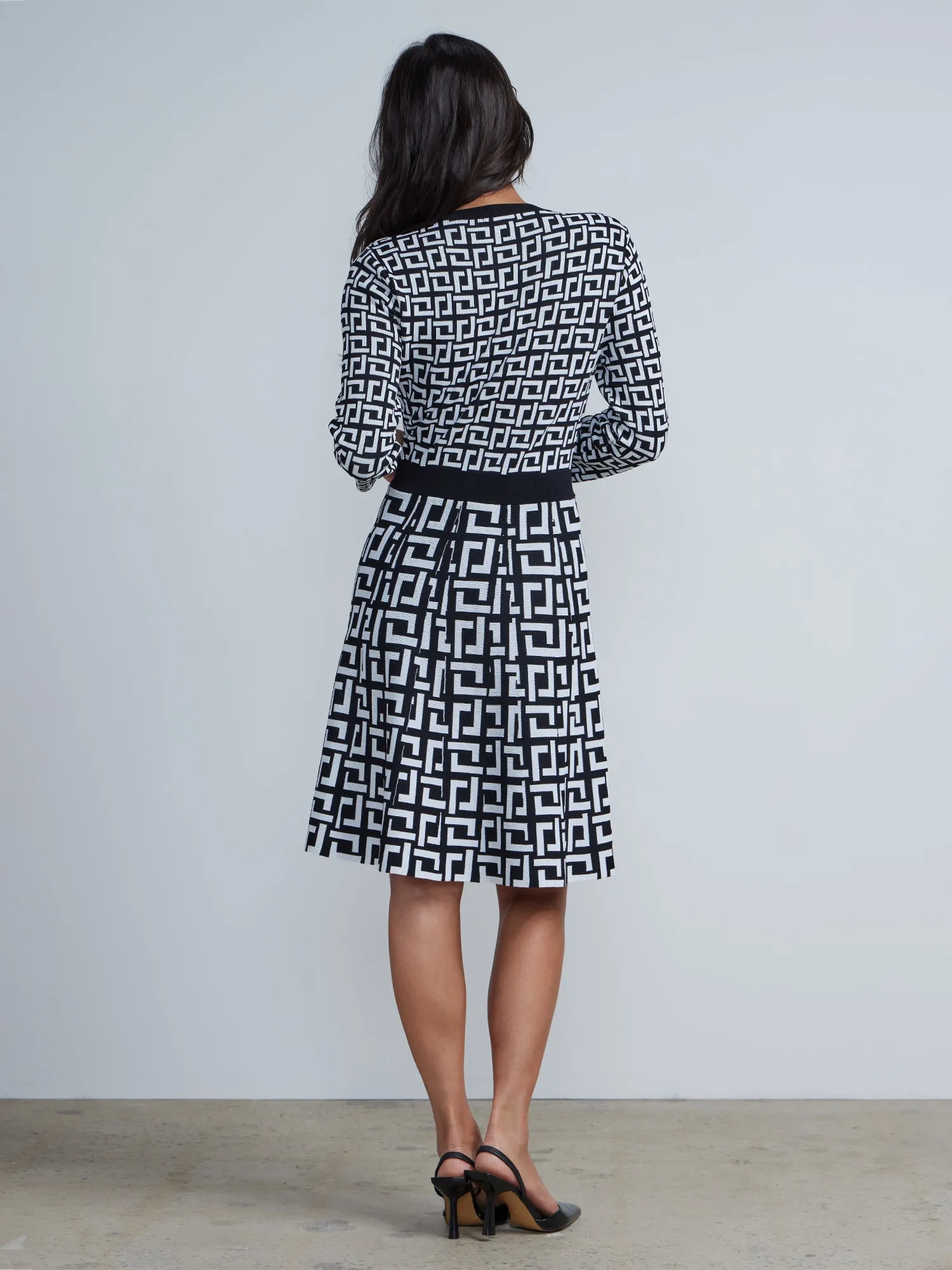 Geometric Sweater Midi Dress