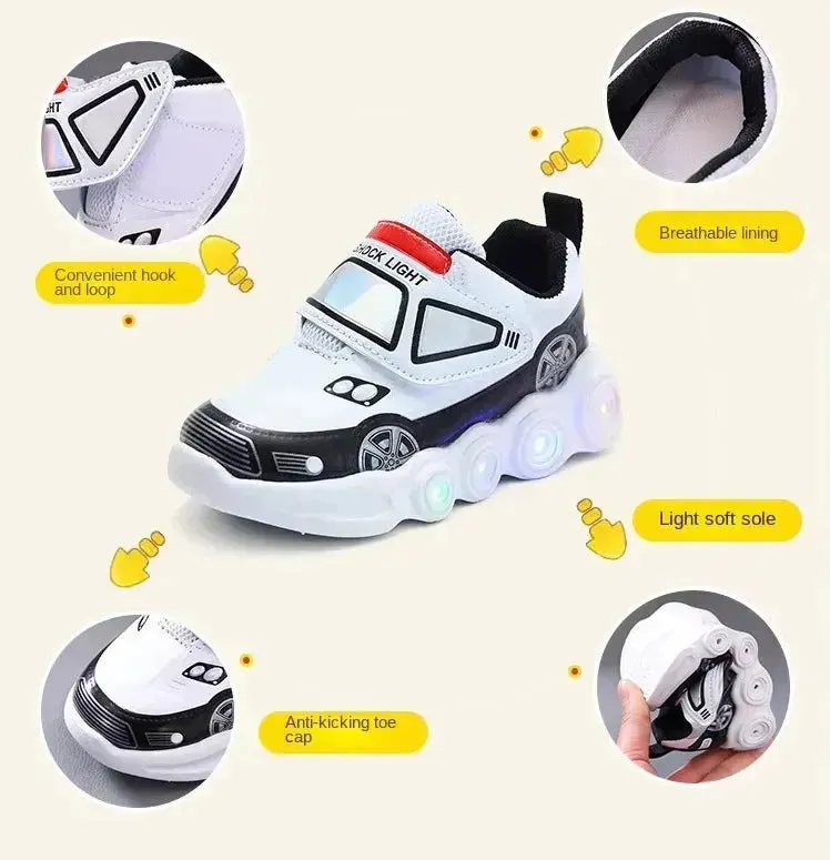 Glow & Go Luminous Cartoon Car Sneakers