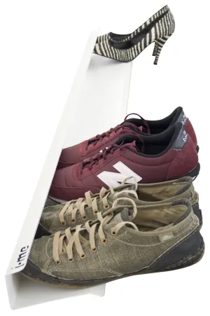 j-me Horizontal Shoe Rack - Wall Mounted Shoe Organizer Keeps Heels, Boots, Sneakers and Sandals Off The Floor. A Great Shoe Storage Solution for Your Entryway Or Closet. (White - 48 inches)