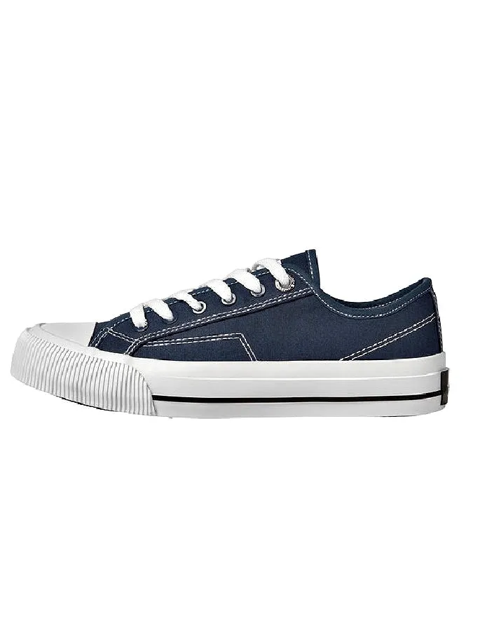 Jack & Jones Navy Canvas Shoes with White Toecap