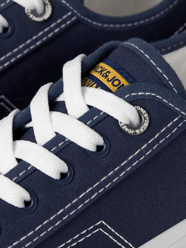 Jack & Jones Navy Canvas Shoes with White Toecap