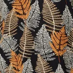 Leaf Print Turn-Up Sleeve Blouse
