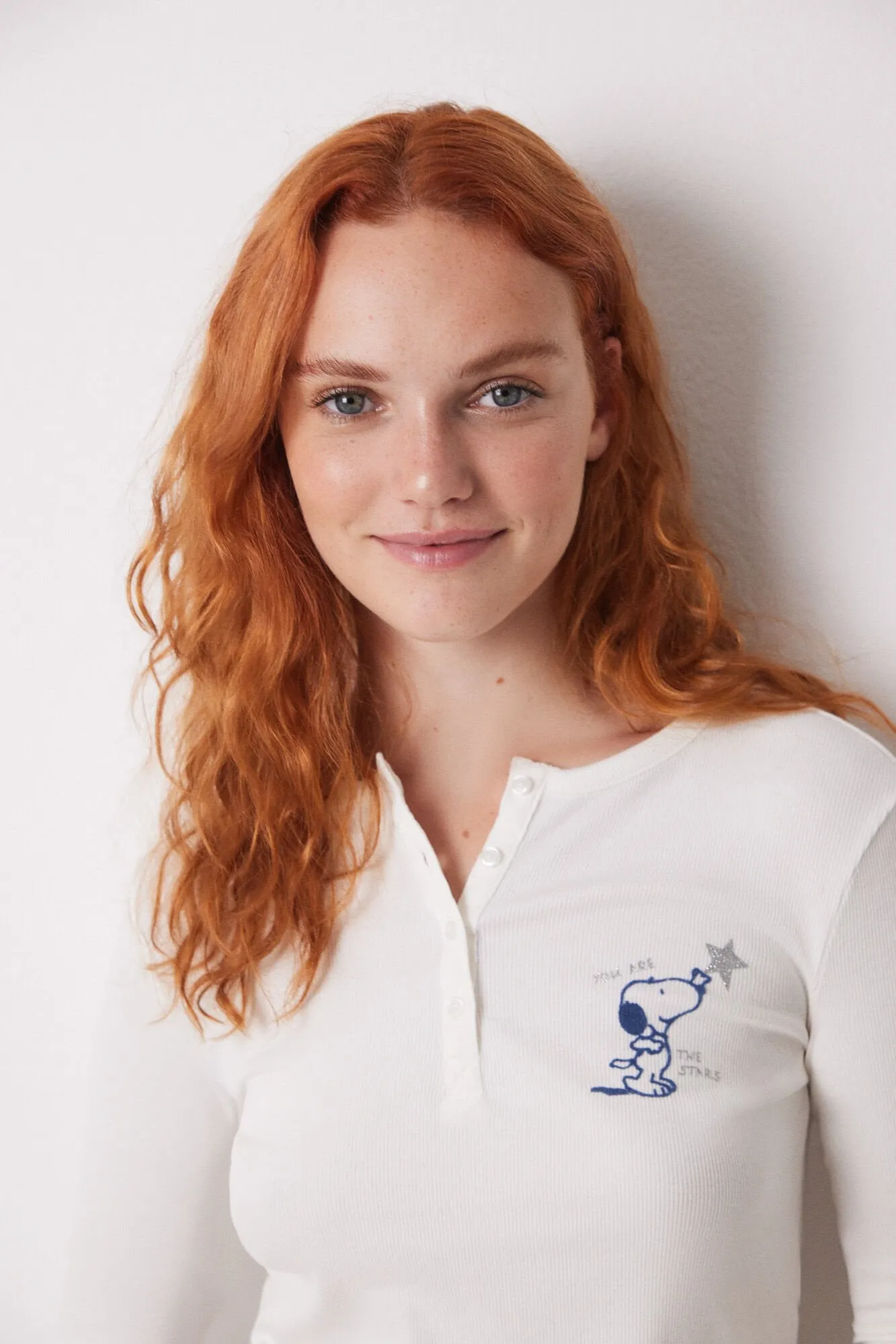 Long cotton Snoopy pyjamas