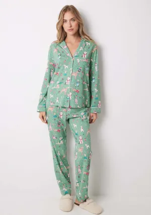 Long Sleeves Masculine Pyjama - Green
