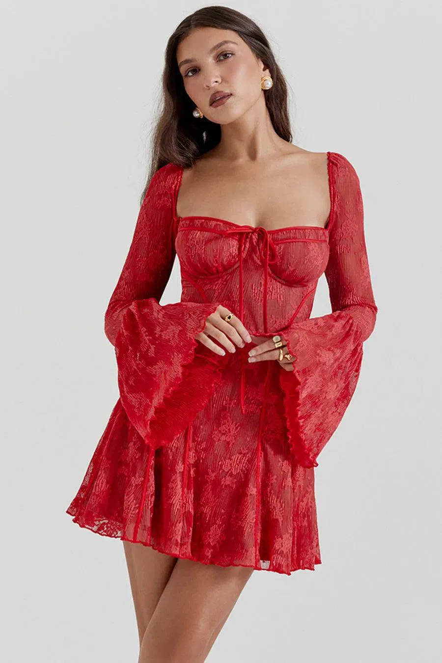 Mariette – Vintage-inspired print – Lace dress