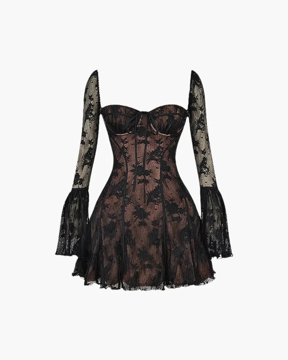 Mariette – Vintage-inspired print – Lace dress