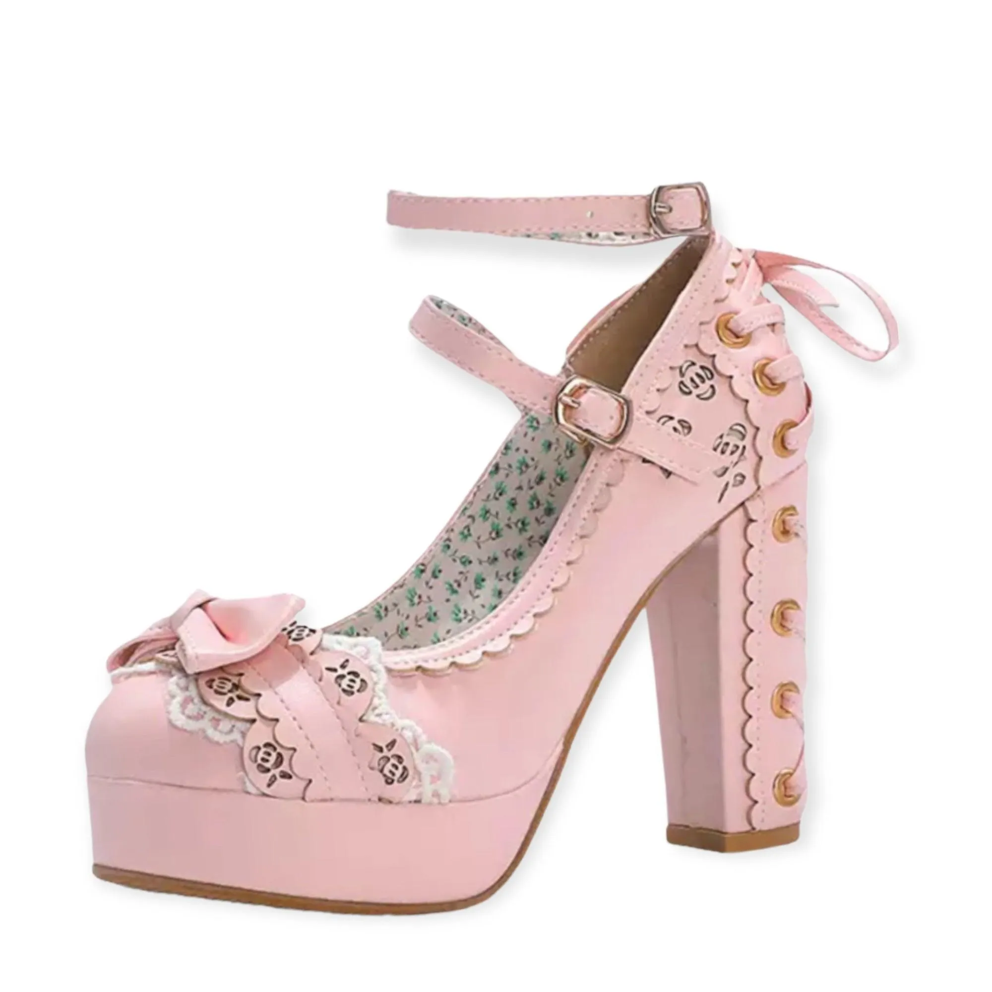 Mary Janes Pink Platform Heels