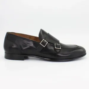 Men's Monk Strap shoes in calf leather Nero (BRU10548)