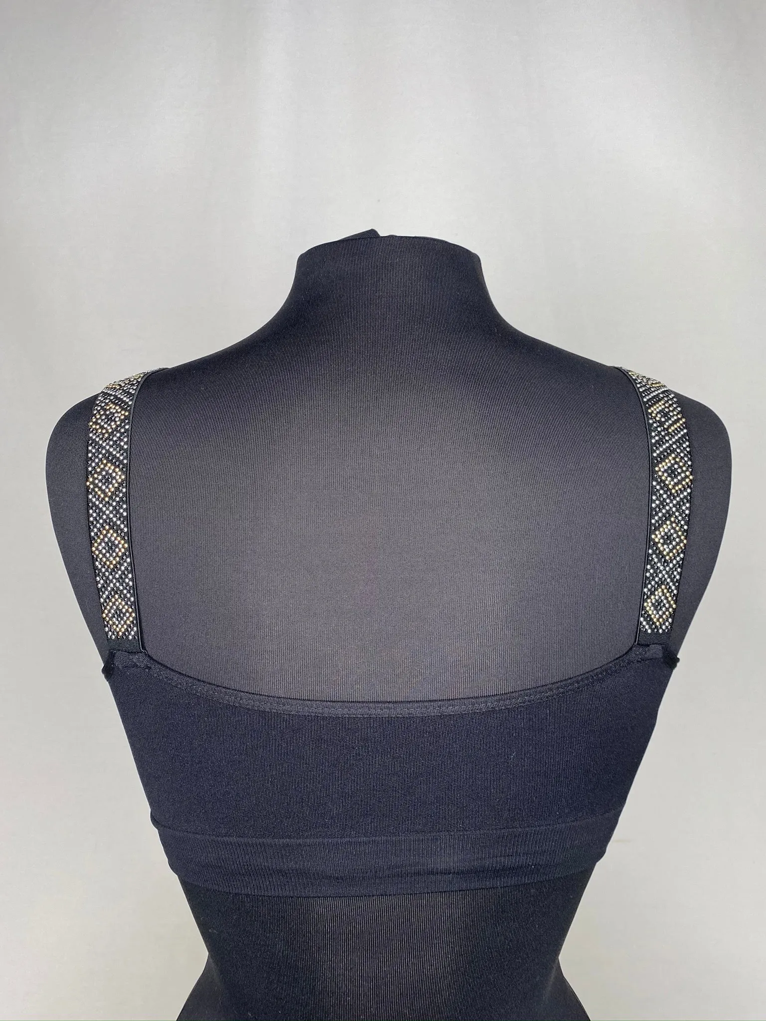Metallic Strap Elastic Band Bras