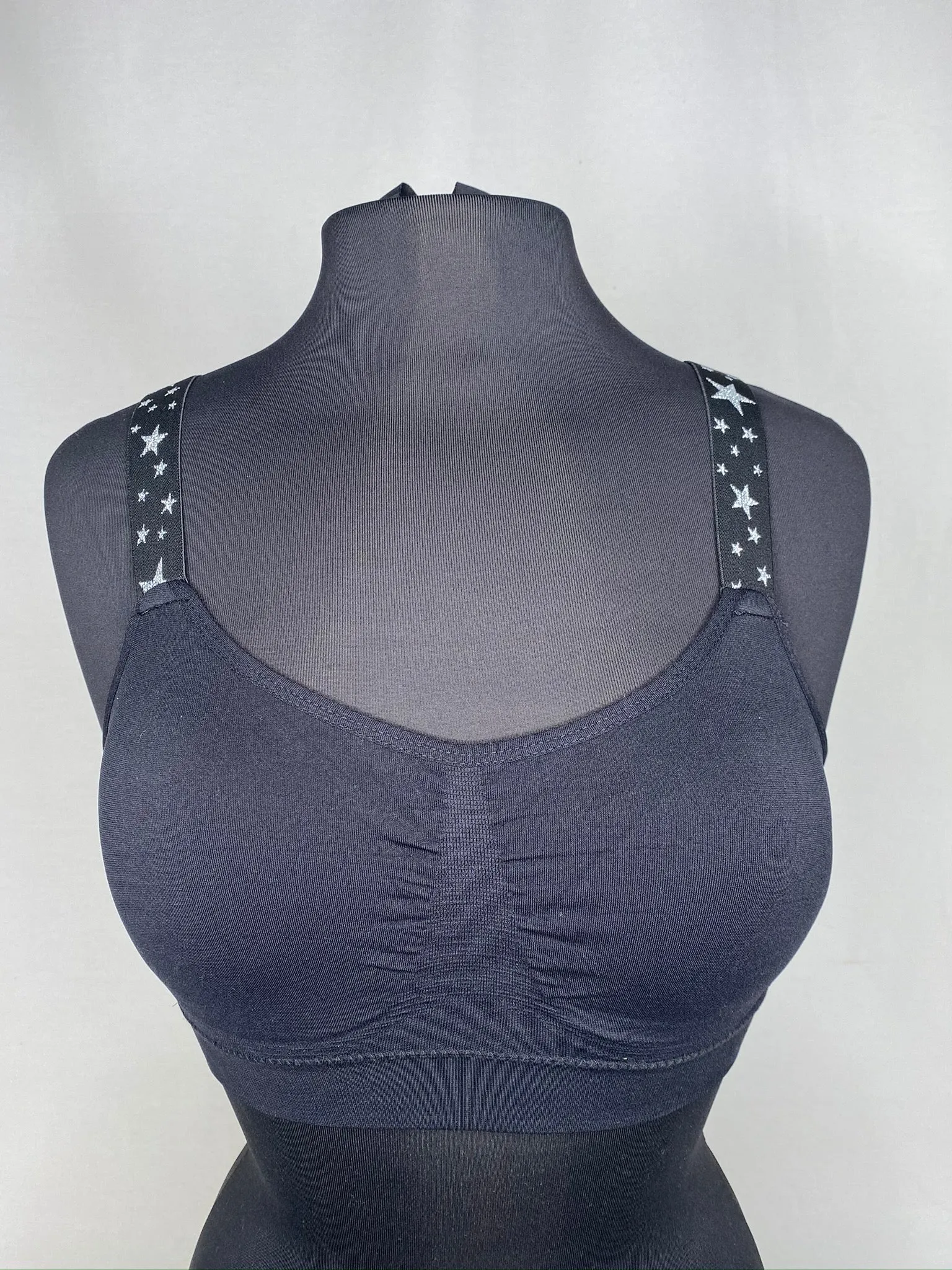 Metallic Strap Elastic Band Bras