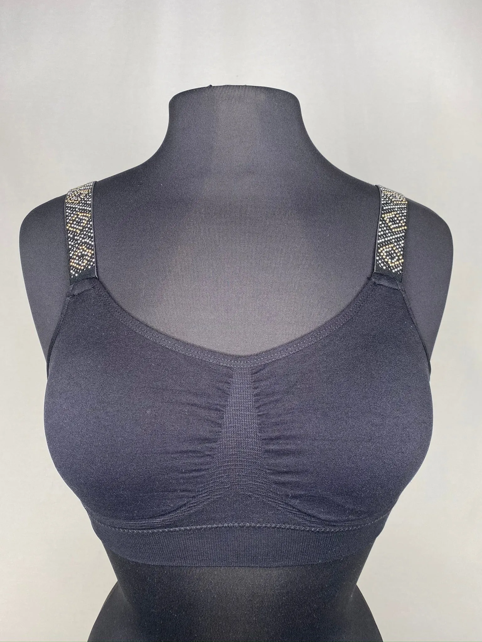 Metallic Strap Elastic Band Bras