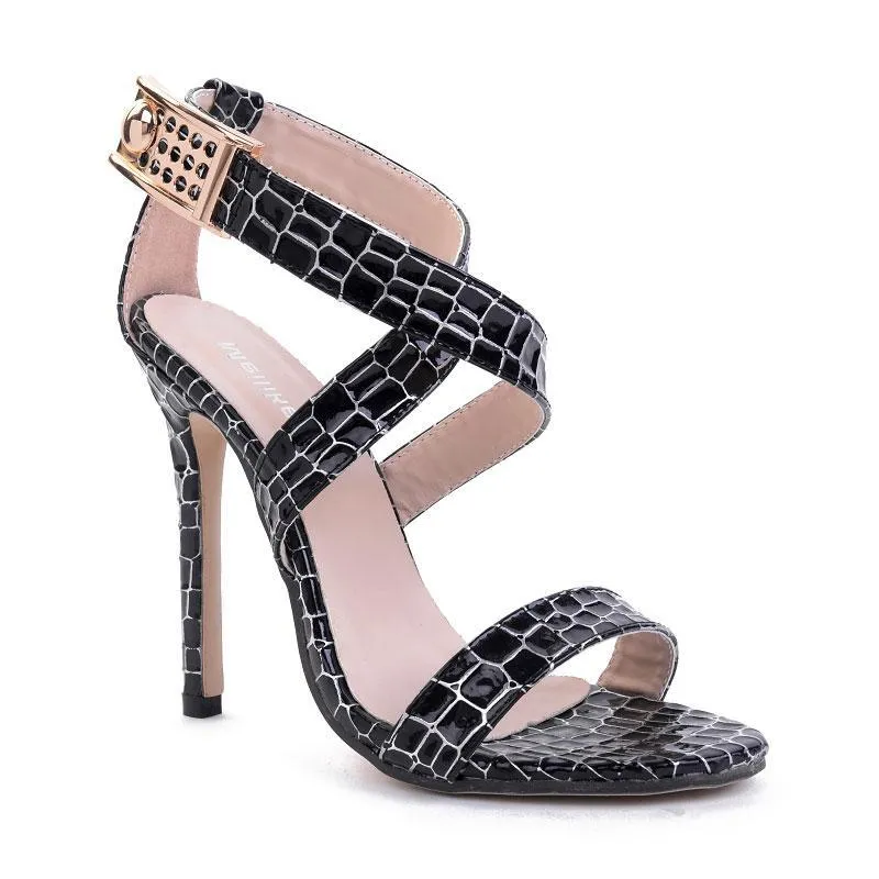 Open Toe Straps Cross Ankle Wraps Stiletto High Heels Party Shoes Sandals