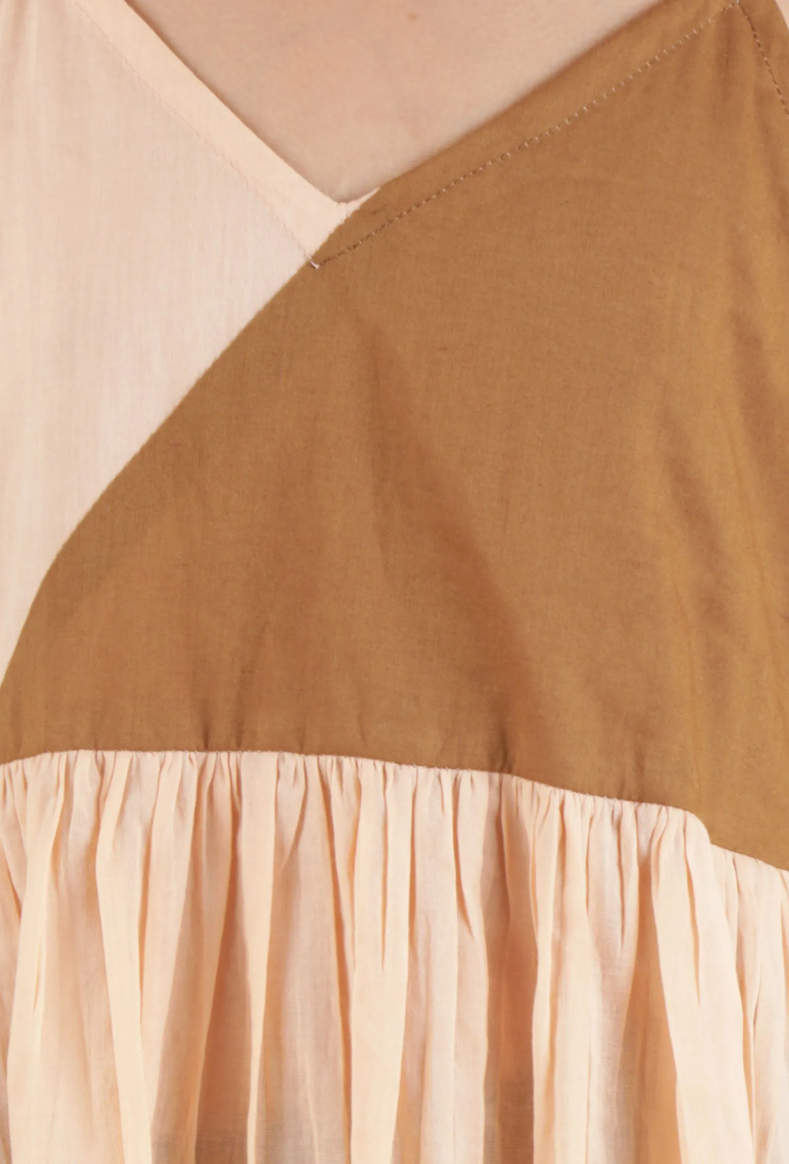 Peach & Dark Brown Mulmul Dress
