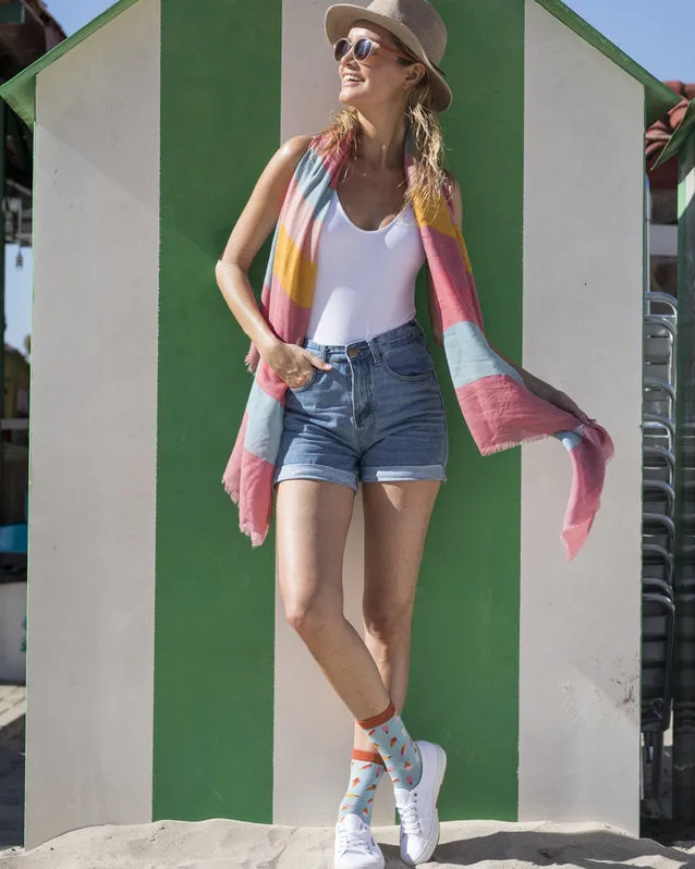 Powder Ice Cream Ankle Socks - Sky Blue
