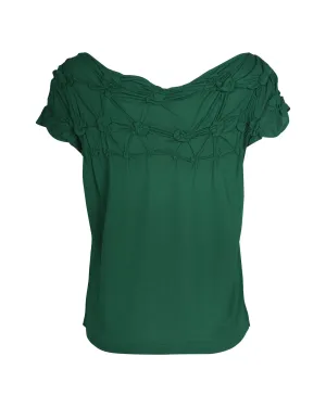 Prada Knot Detail Top in Green Viscose