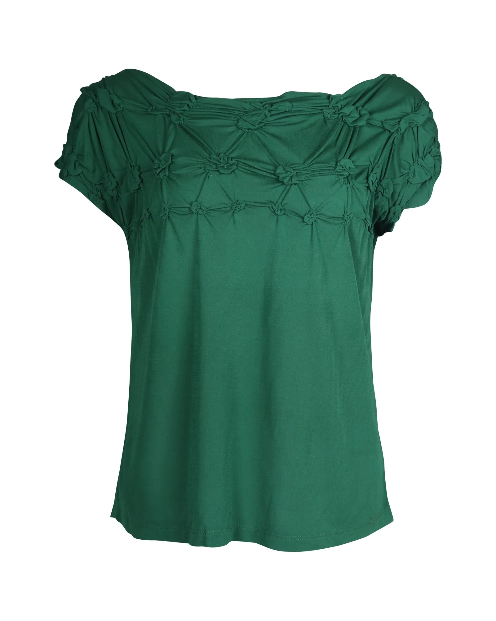Prada Knot Detail Top in Green Viscose