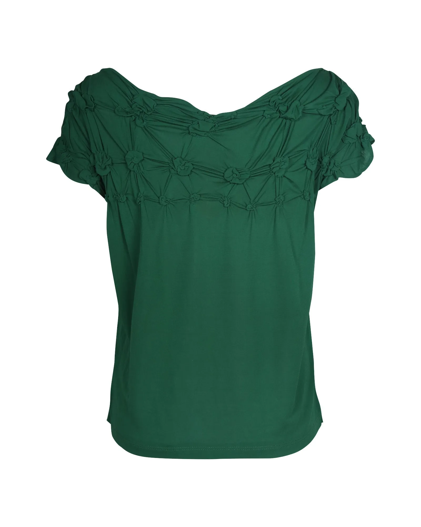 Prada Knot Detail Top in Green Viscose