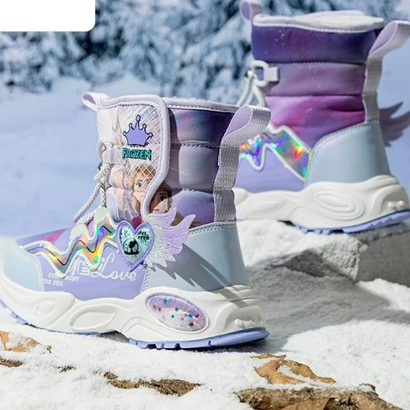 Printed Princess Frozen Snow Boots