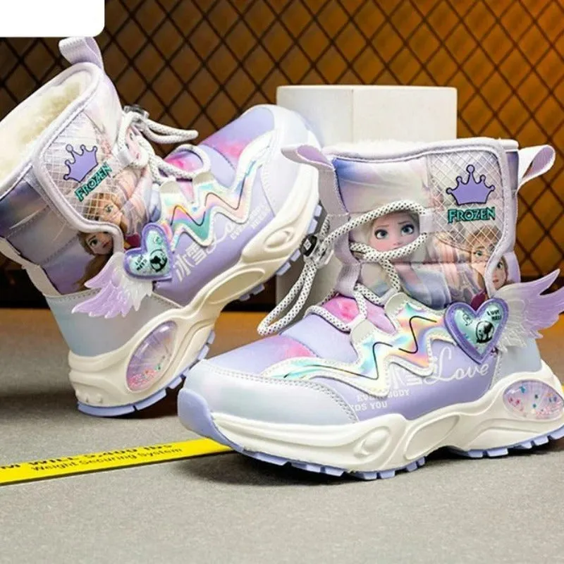 Printed Princess Frozen Snow Boots