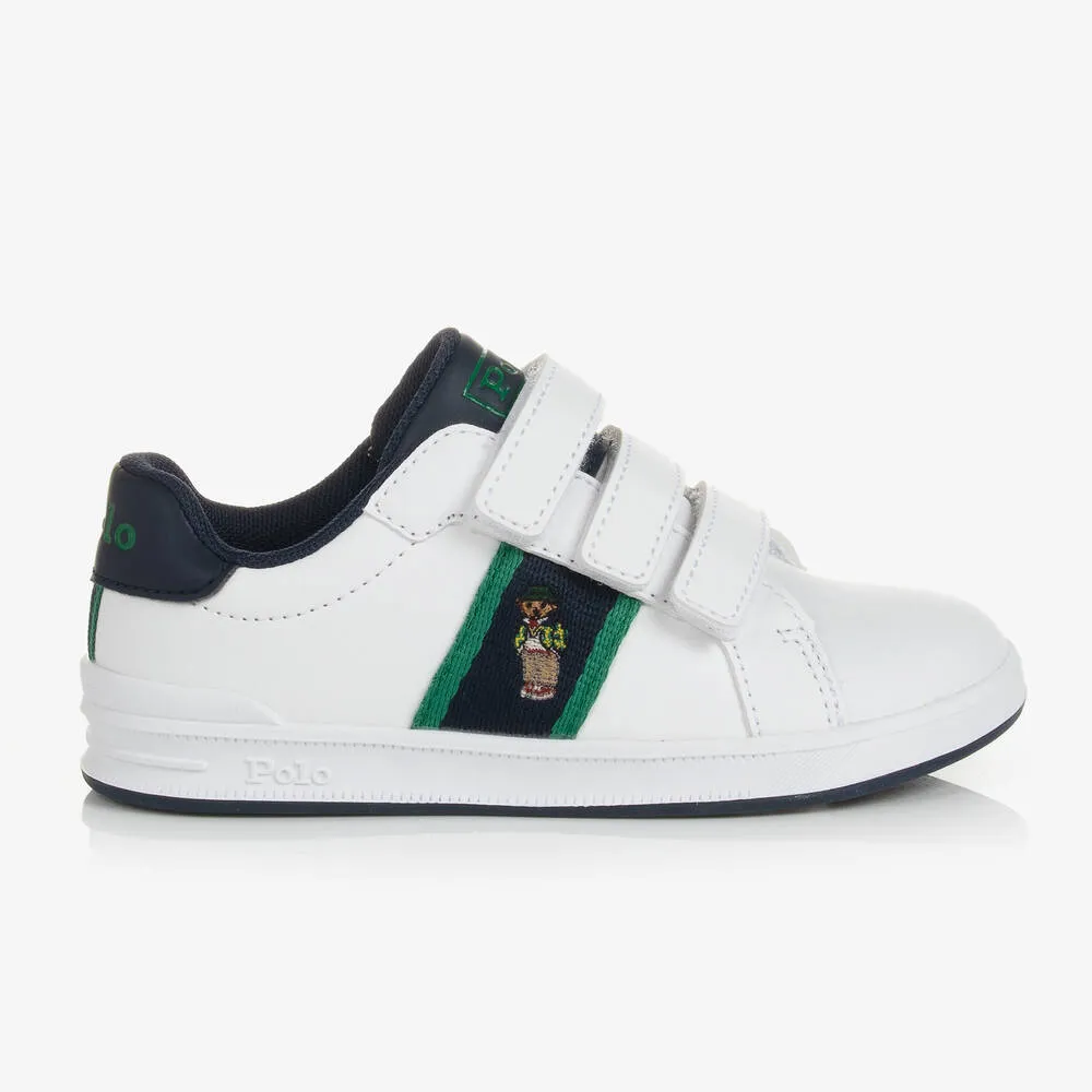 Ralph Lauren Boy's White Polo Bear Trainers