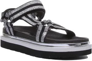 Replay Hyndem Women Sandals In Black Silver