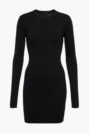 RIBBED LONG SLEEVE DRESS MINI