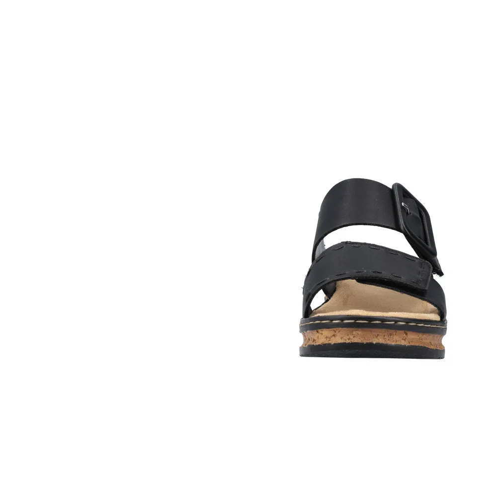 Rieker Wedge Sandal 62950-00  Black