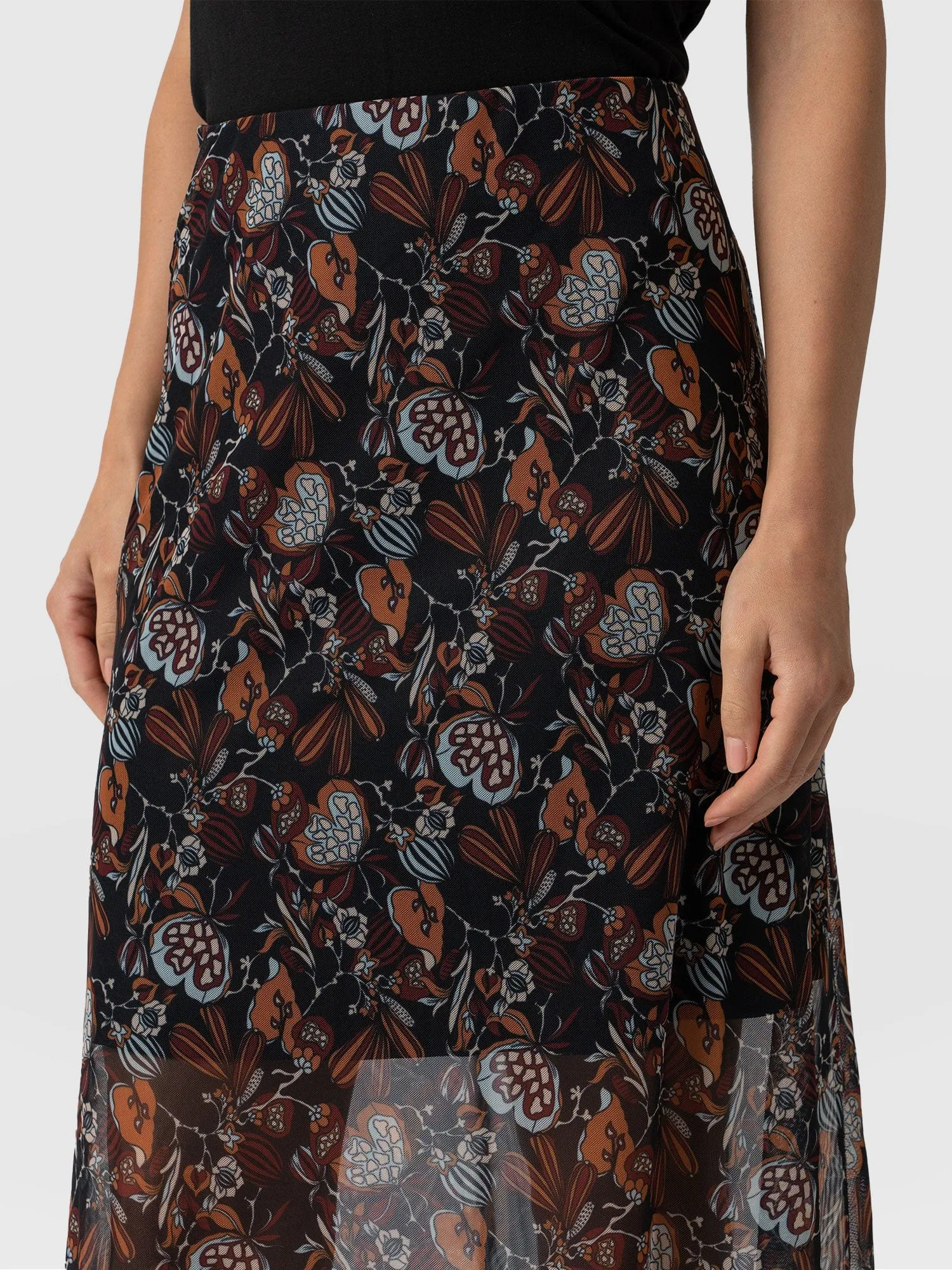 Runway Mesh Skirt - 70's Paisley