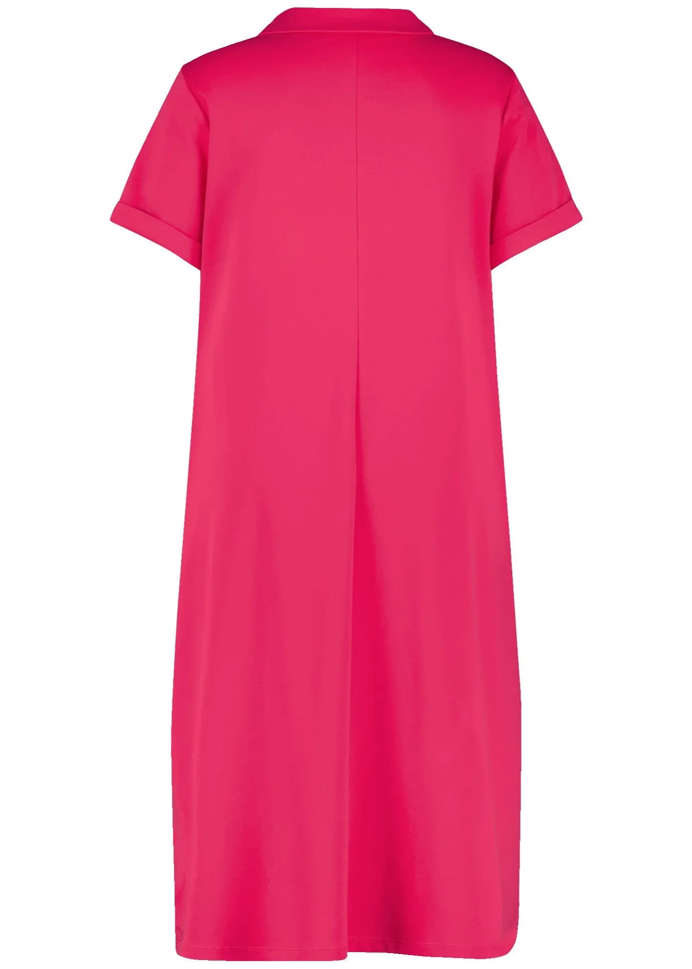 Samoon Polo Collar Short Sleeve Midi Dress in Barberry Red