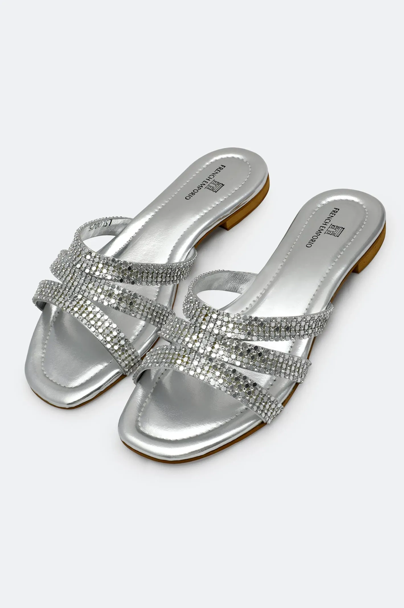 Silver Ladies Formal Slippers