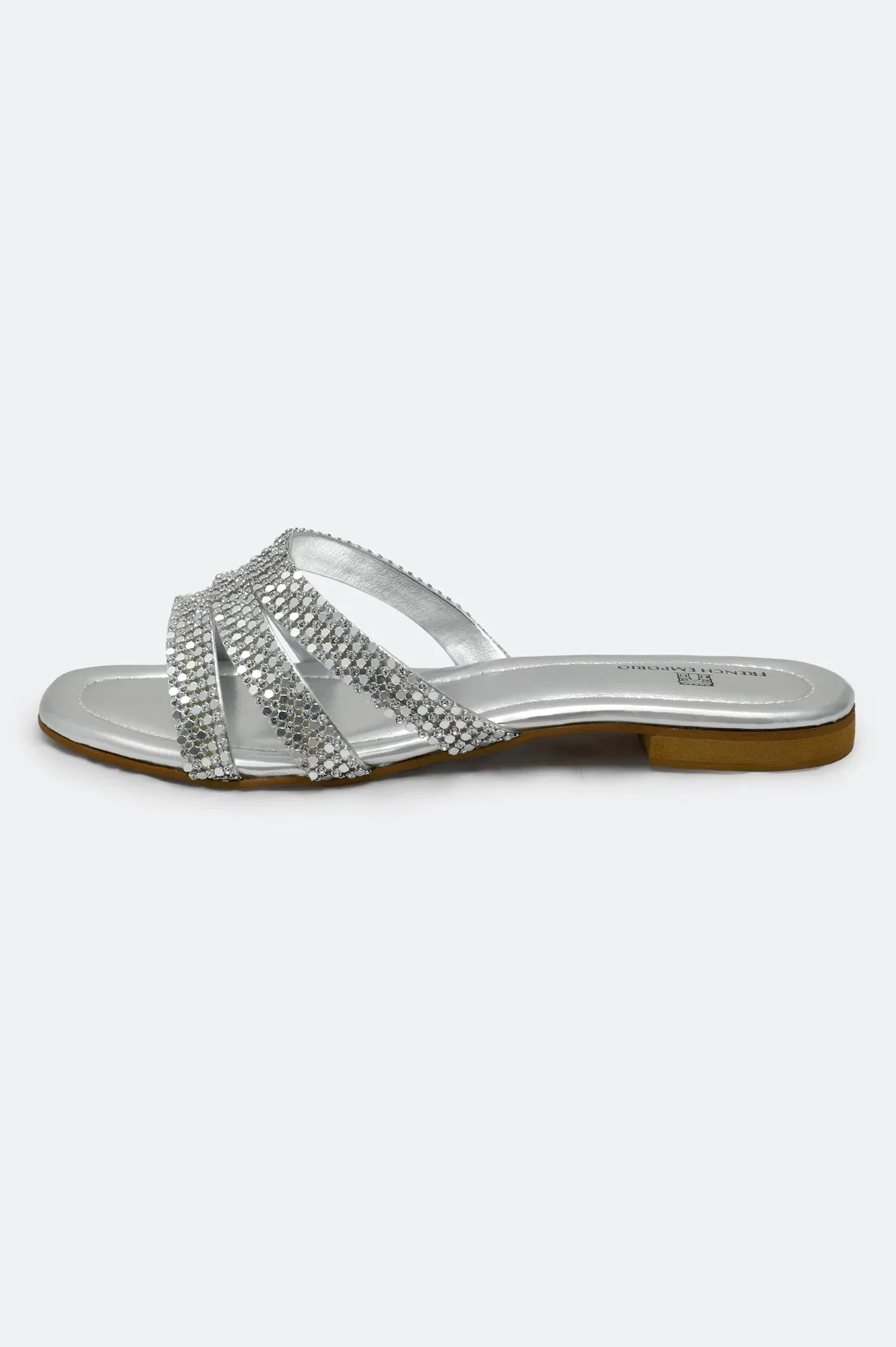 Silver Ladies Formal Slippers
