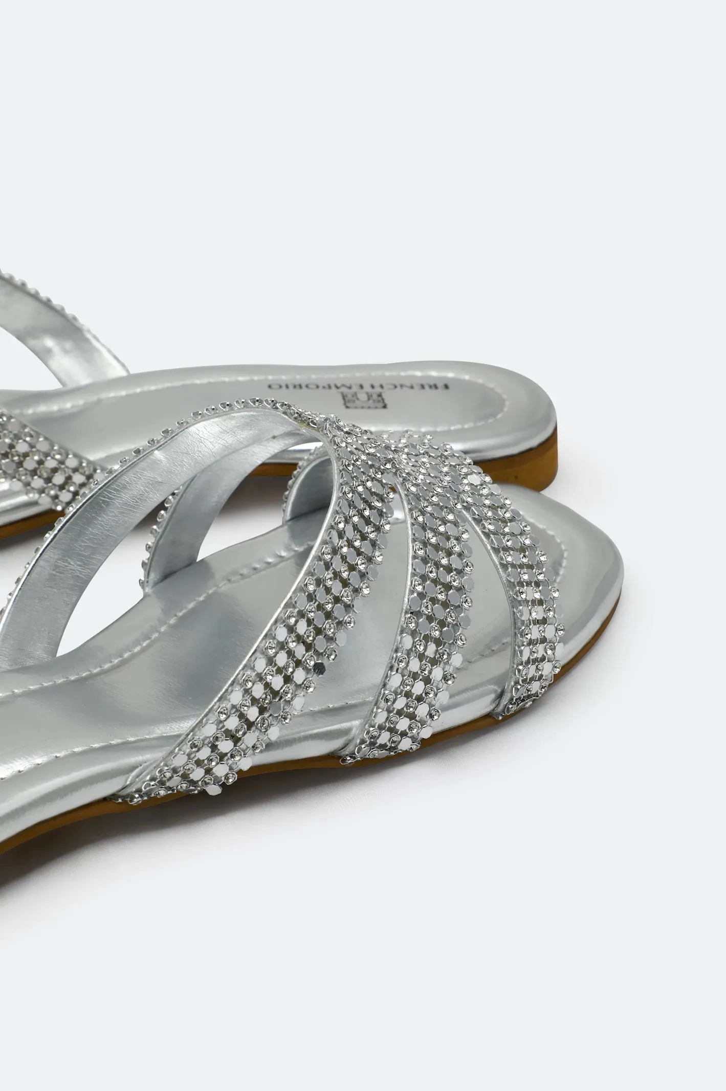 Silver Ladies Formal Slippers