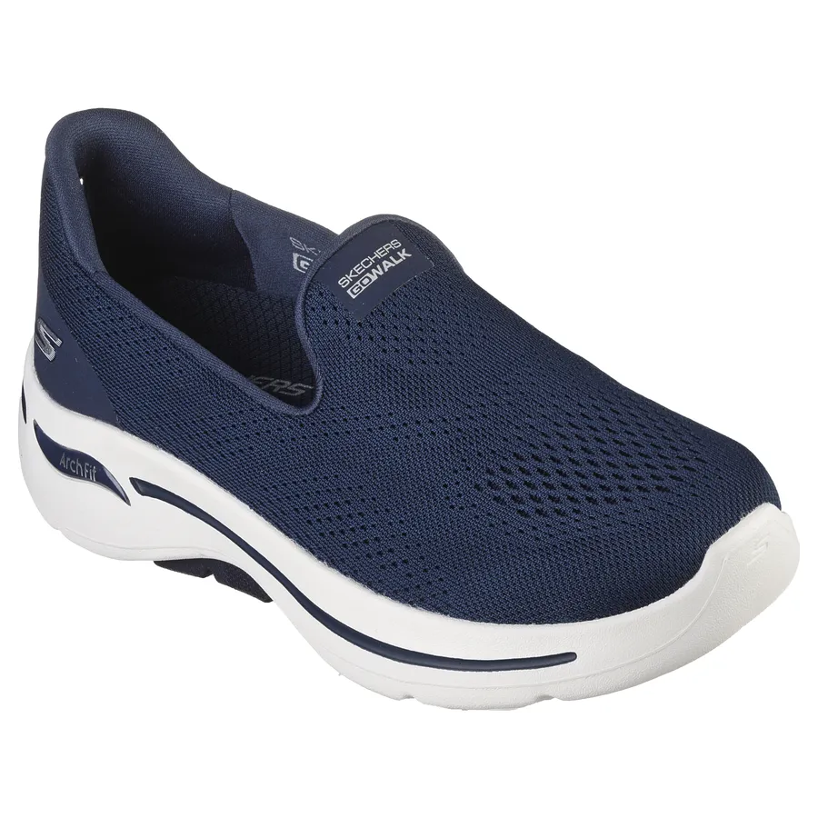 Skechers Ladies ARCH-FIT Navy Slip-On Trainer 124483/NVY