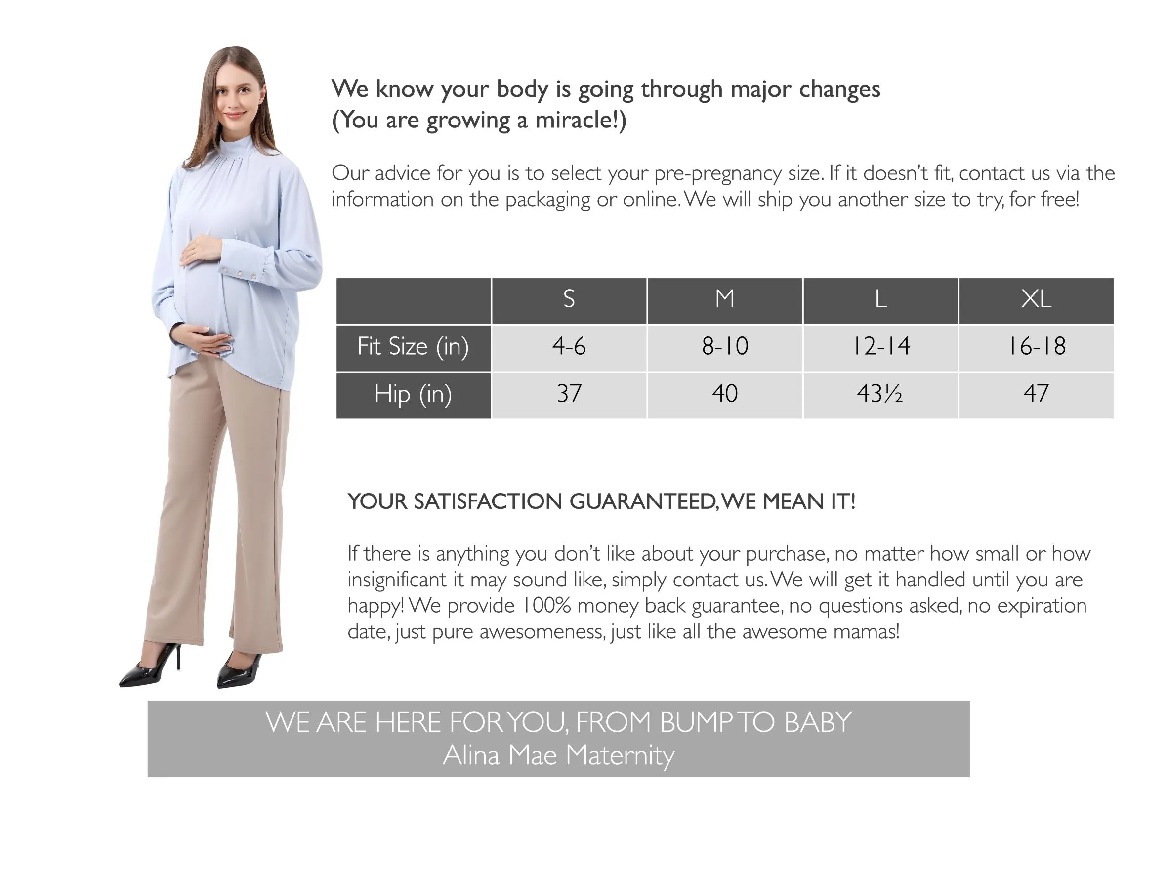 Sky Blue Long Sleeve Mock Neck Maternity Blouse