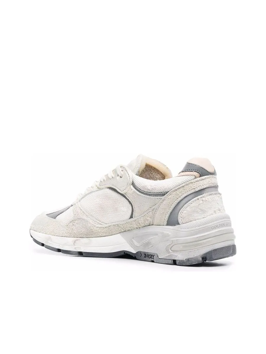 Sneakers With White Leather Panels And Flat Rubber Sole