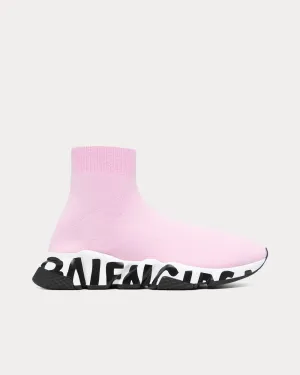 Speed Graffiti Sock Pink High Top Sneakers