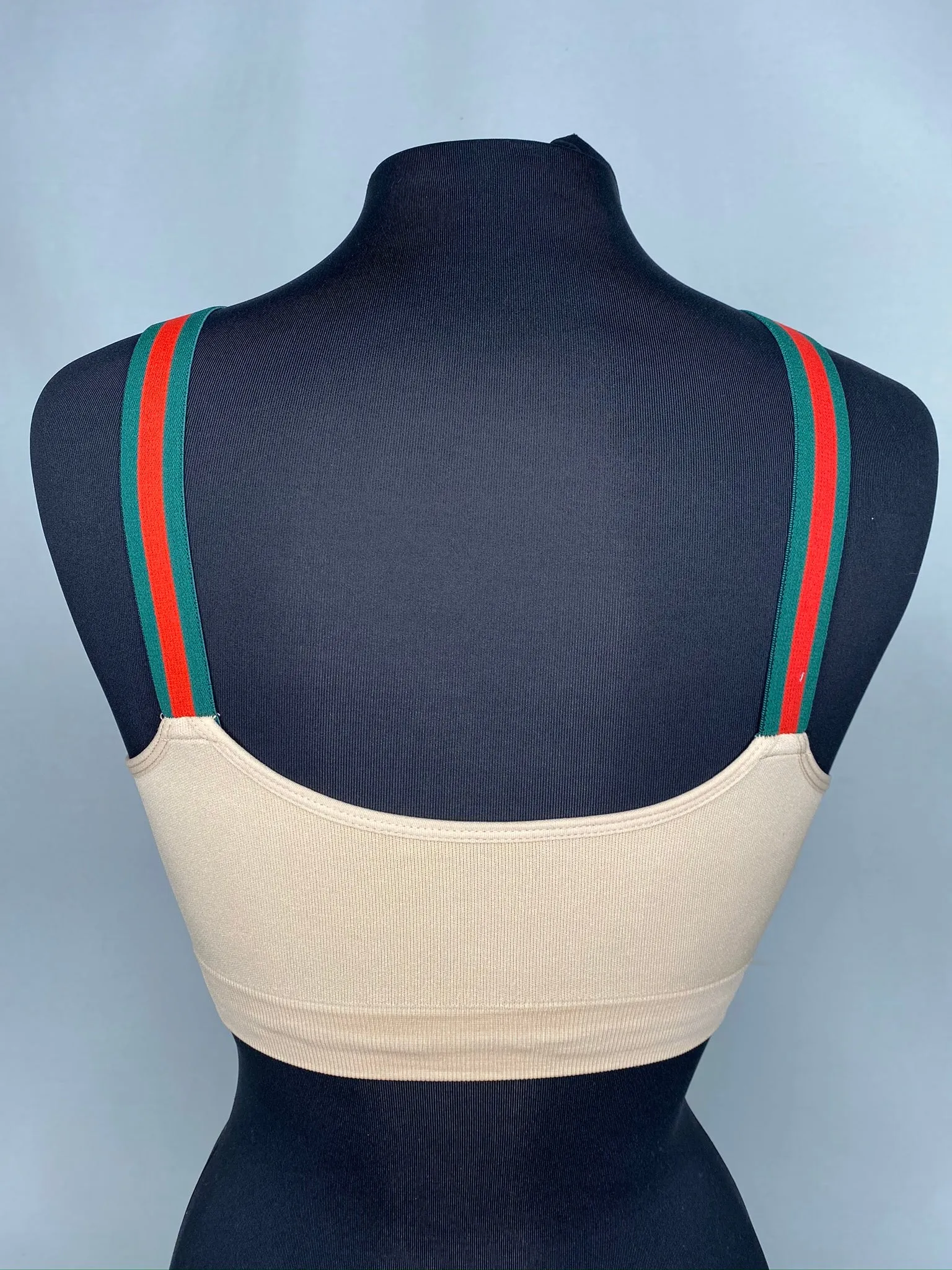 Striped Strap Elastic Band Bras