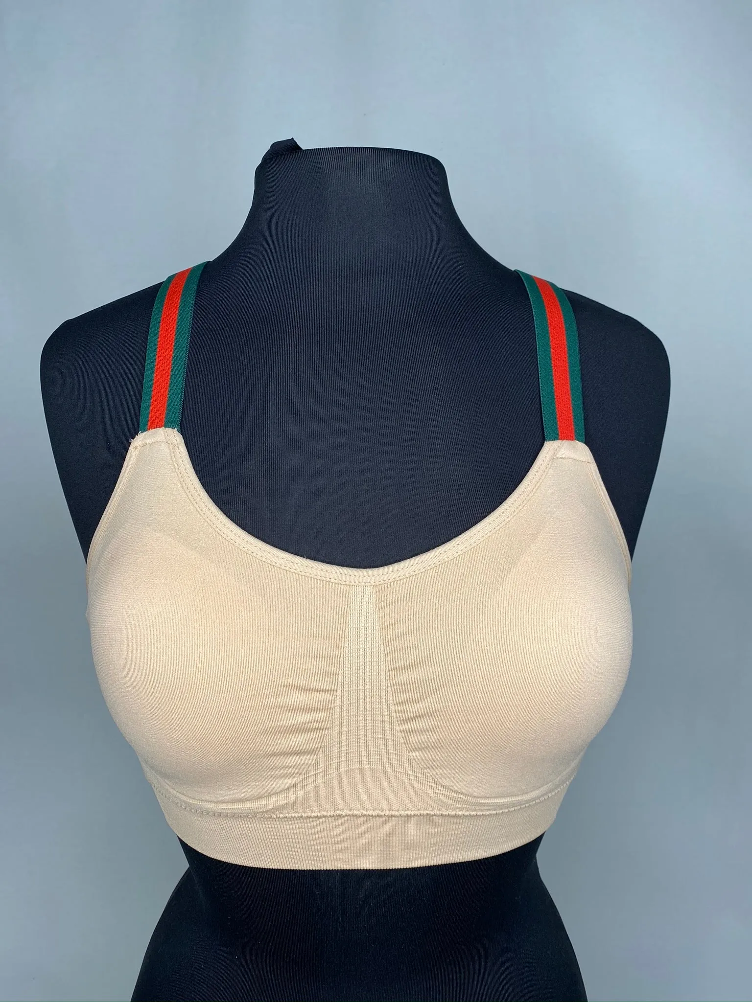 Striped Strap Elastic Band Bras